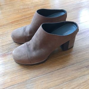 Sorel High-Heel Brown Leather Mules